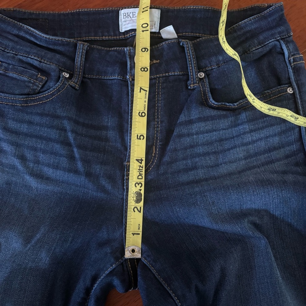 BKE Payton Ankle Skinny Jeans 27 Dark Wash Stretch Denim Whiskered - Picture 5 of 10